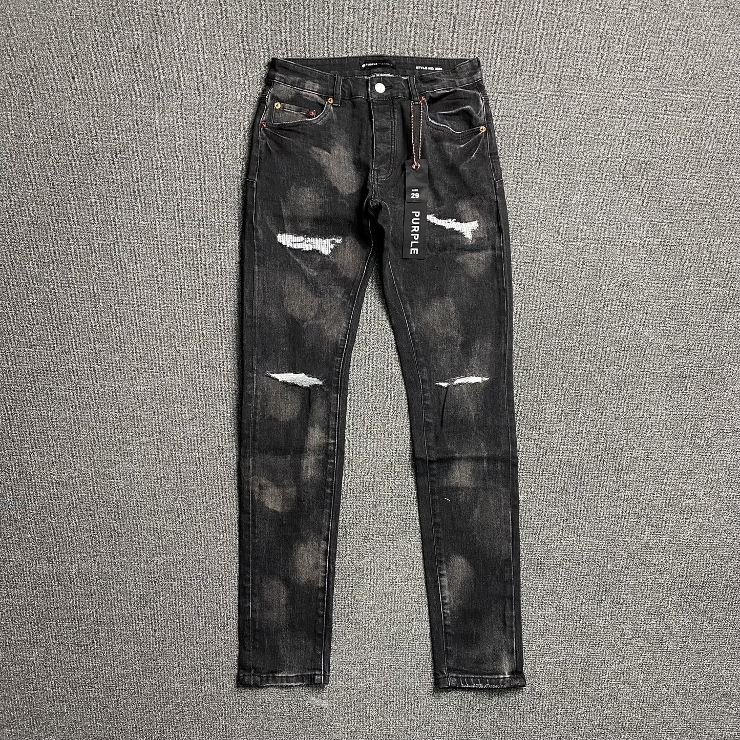 Purple Brand Men's Black Slim Fit Stretch Jeans - Designer Denim Luxury
