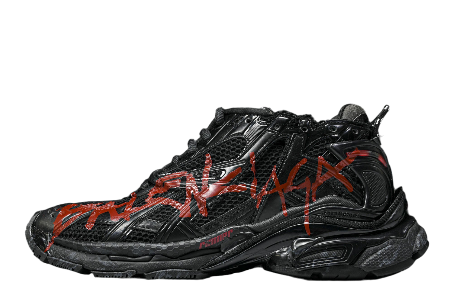 B shoes black and graffiti