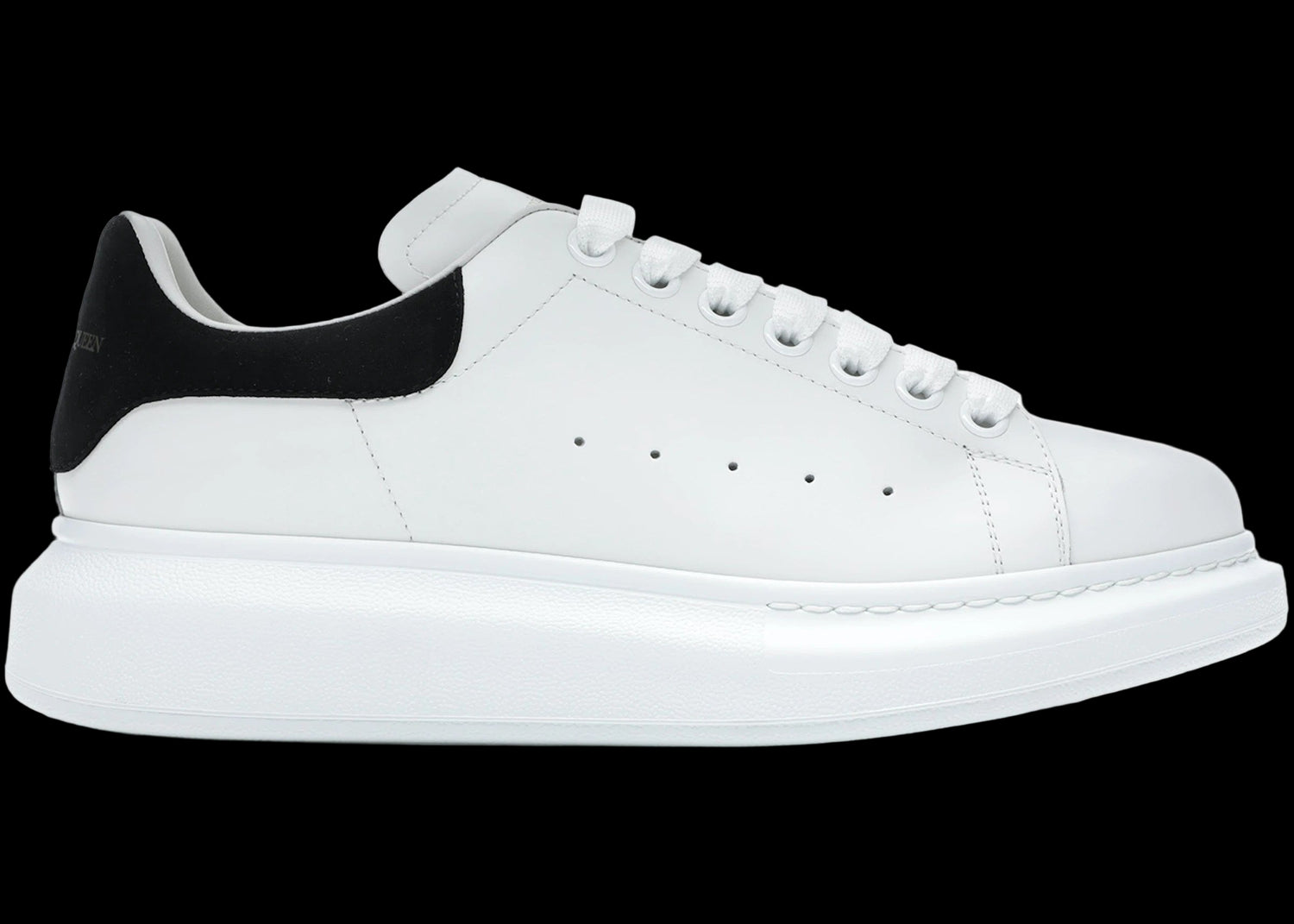 Luxury Alexander McQueen Oversized Black Leather Platform Sneakers for Men