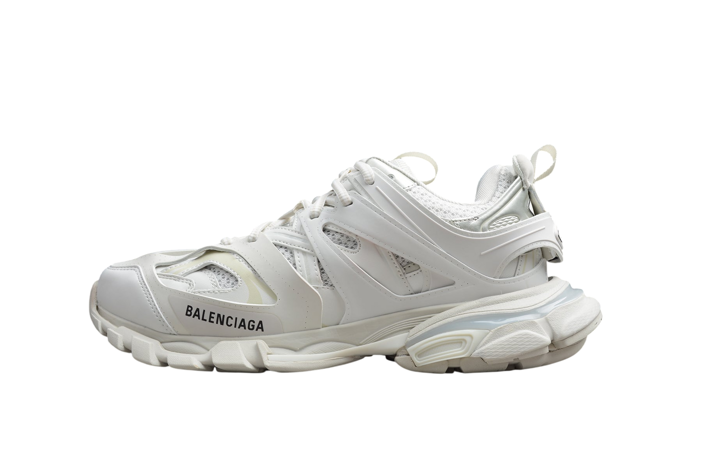 Balenciaga Track White Sneakers: Chunky Sole, Breathable Mesh, Durable Luxury
