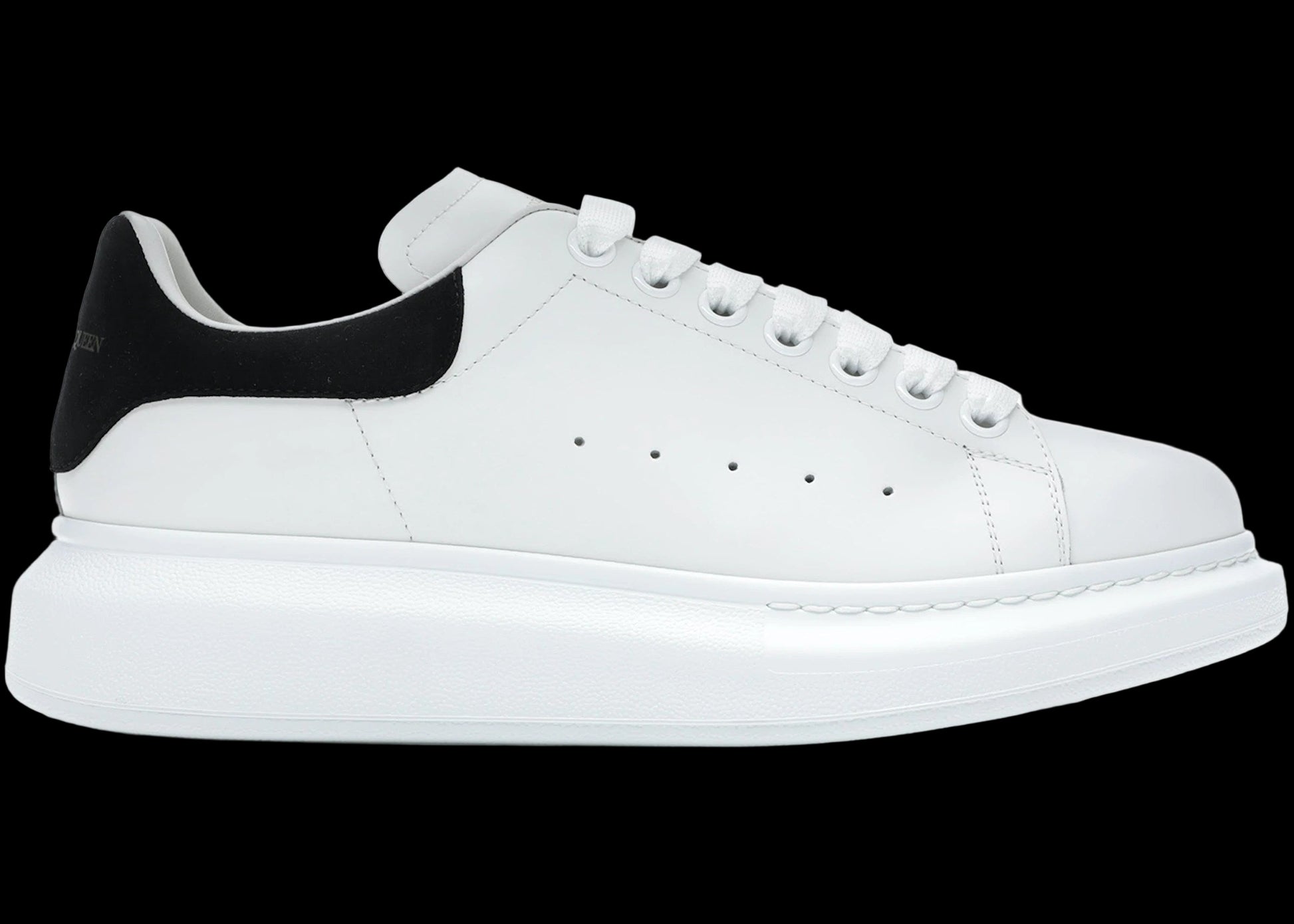 Luxury Alexander McQueen Oversized Black Leather Platform Sneakers for Men