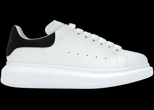 Luxury Alexander McQueen Oversized Black Leather Platform Sneakers for Men