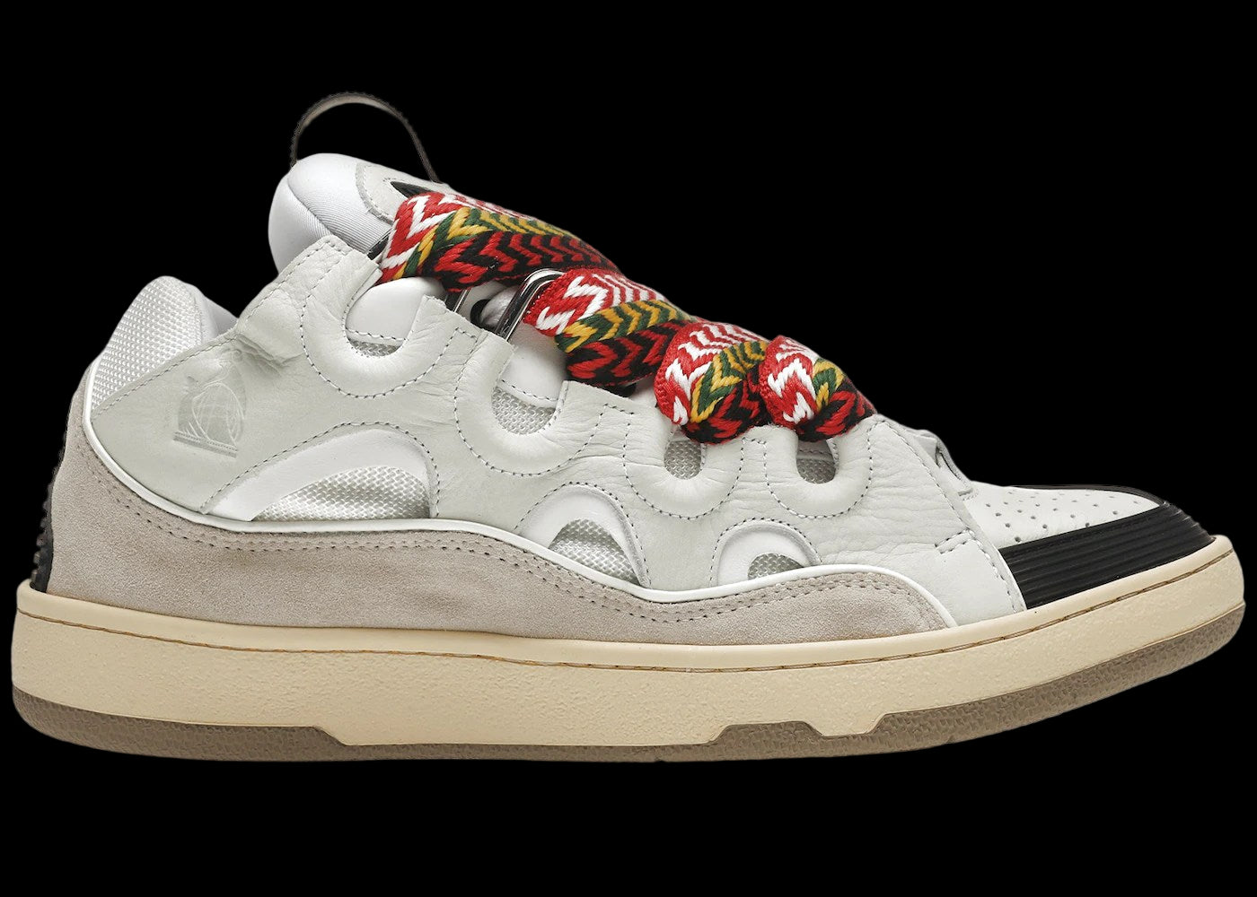 Lanvin Leather Curb Sneakers: Chunky White Ivory Designer Low-Top Shoes