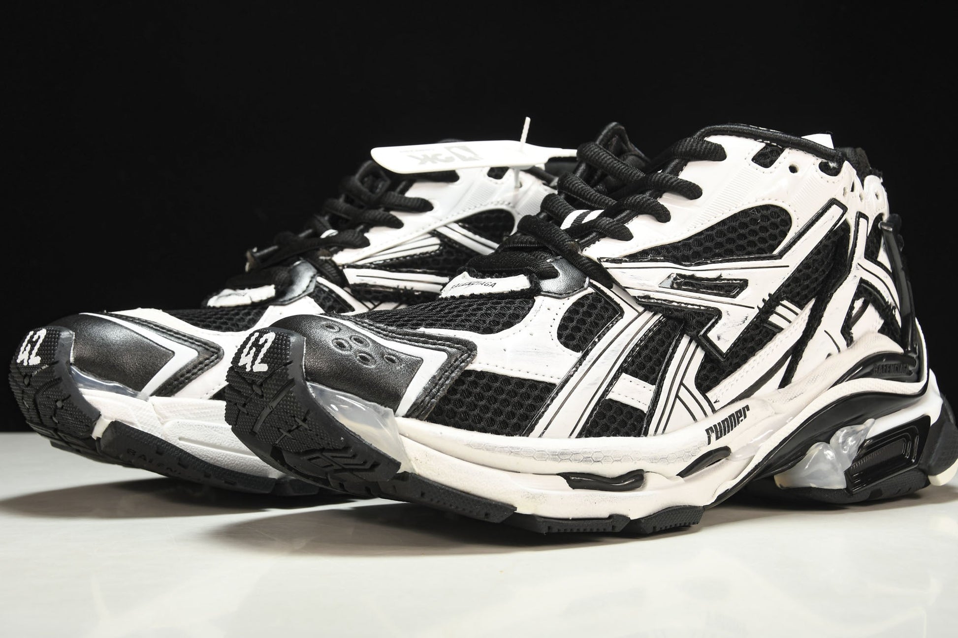 Balenciaga Runner White Black Sneakers: Elite Athletic Style, Supreme Comfort, Durable, Iconic